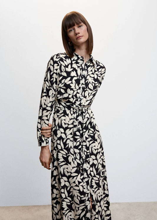 Printed shirt dress - Medium plane