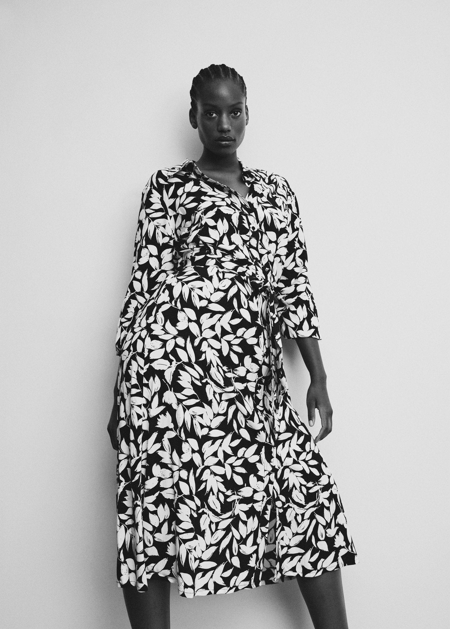 Printed shirt dress - Details of the article 4