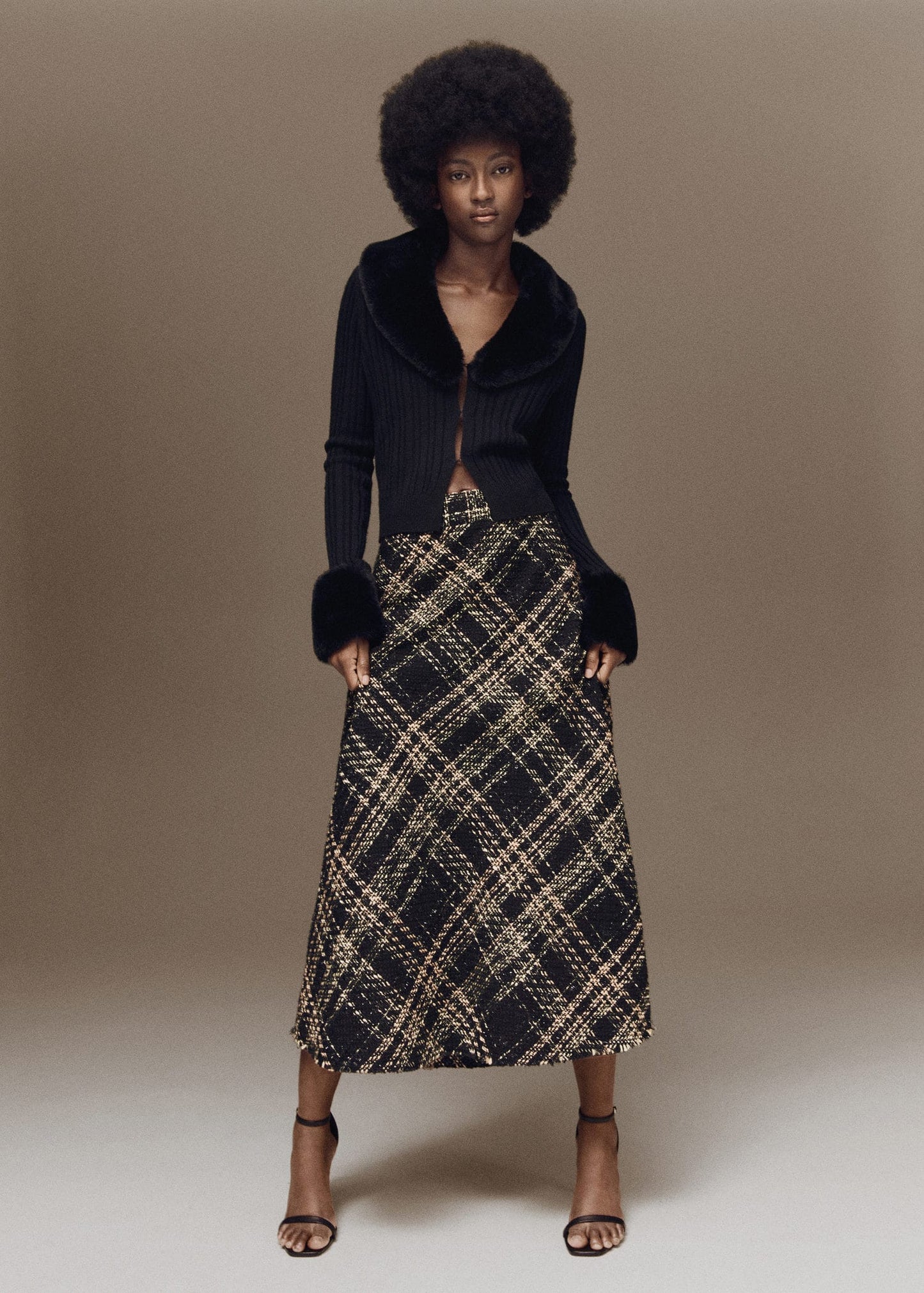 Tweed midi skirt - Details of the article 7