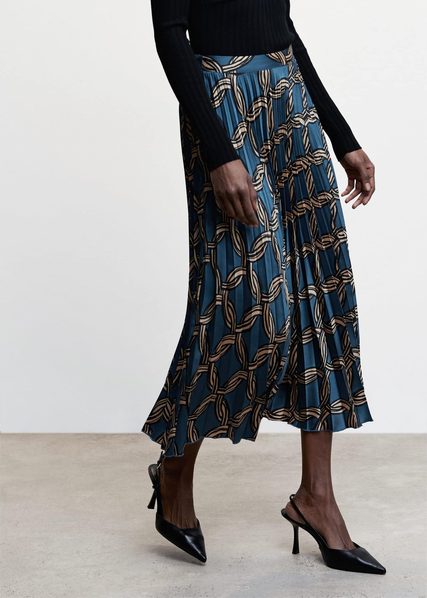 Geometric print pleated skirt - Medium plane