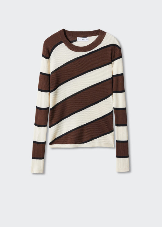 Striped rib sweater - Article without model