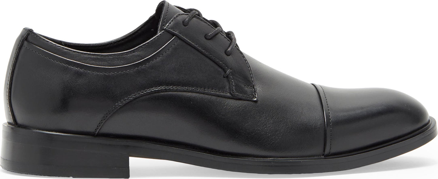 NORDSTROM RACK Greyson Cap Toe Leather Derby, Alternate, color, BLACK