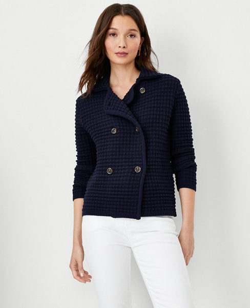 Image 1 of 4 - Textured Sweater Jacket