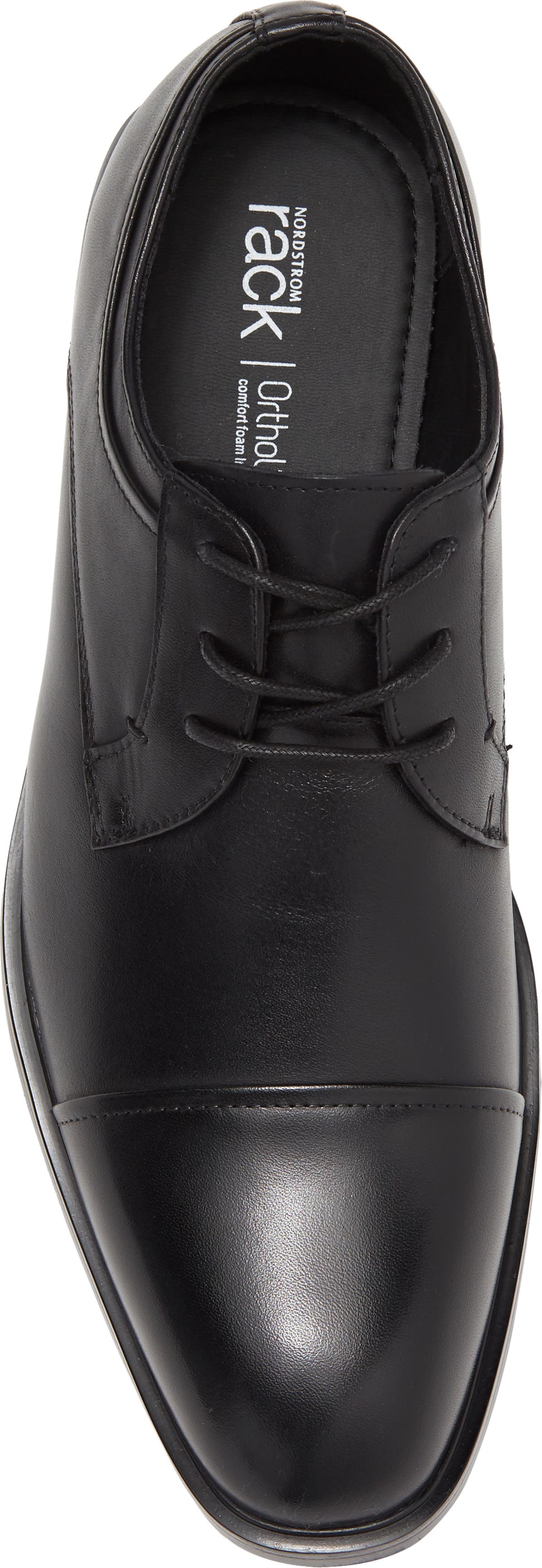 NORDSTROM RACK Greyson Cap Toe Leather Derby, Alternate, color, BLACK