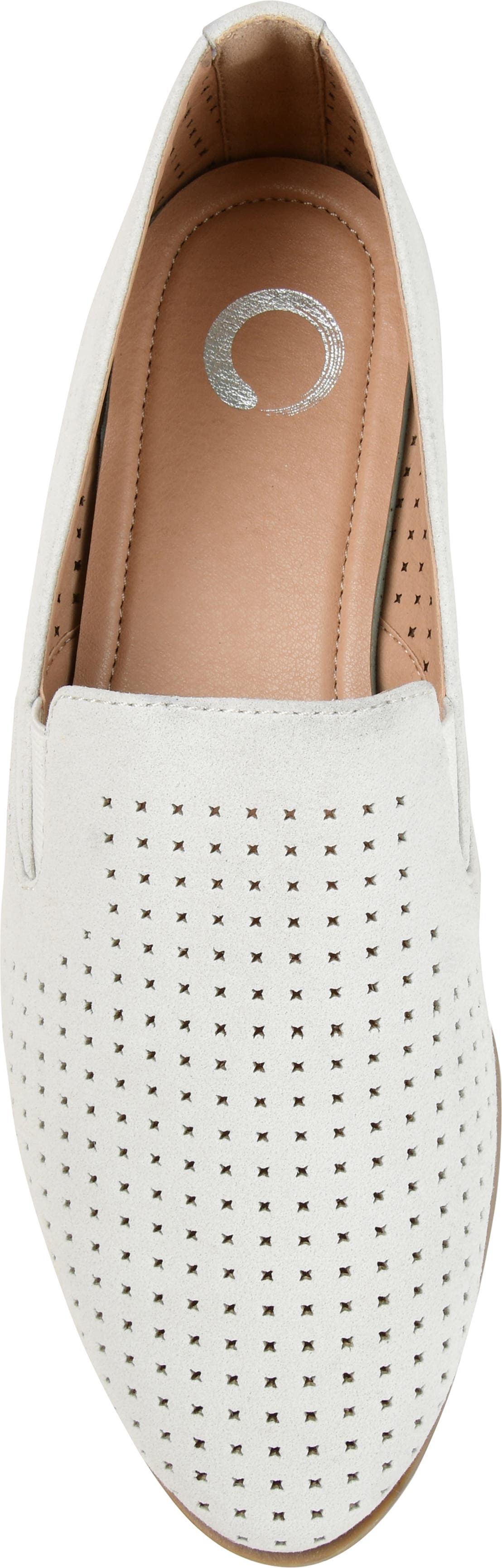 JOURNEE COLLECTION JOURNEE Lucie Perforated Flat Loafer, Alternate, color, WHITE