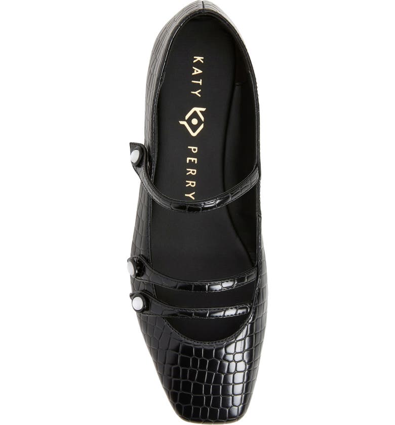 KATY PERRY The Evie Croc Embossed Button Flat