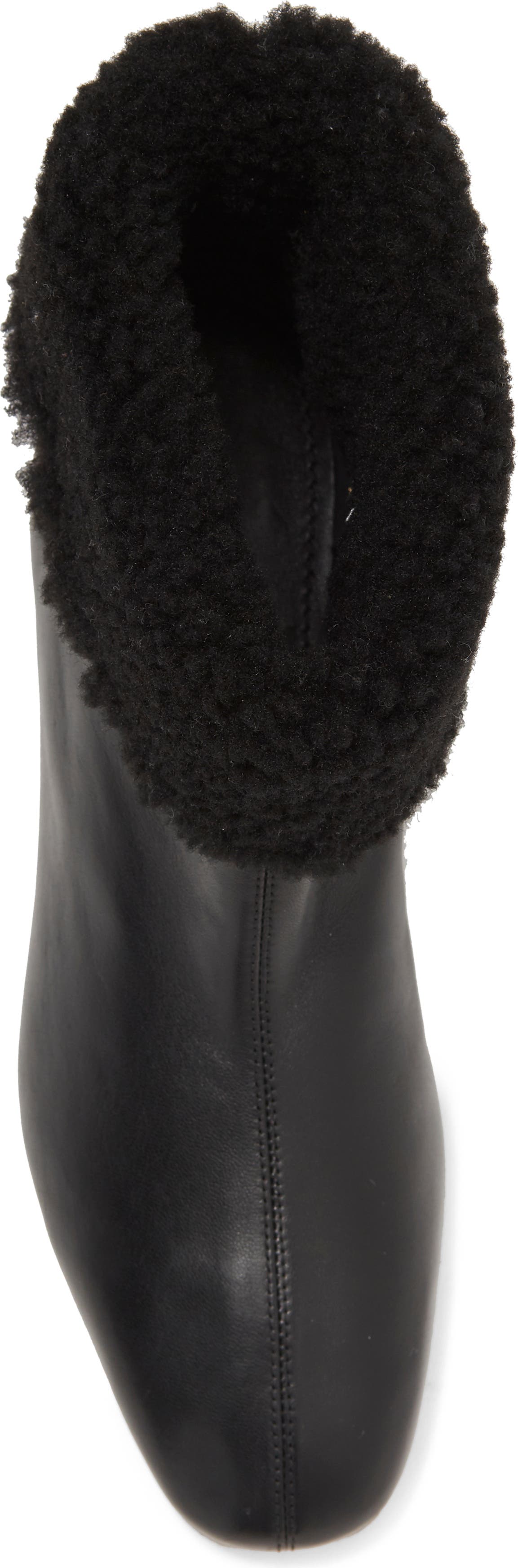 MANSUR GAVRIEL Genuine Shearling Cuff Bootie, Alternate, color, BLACK