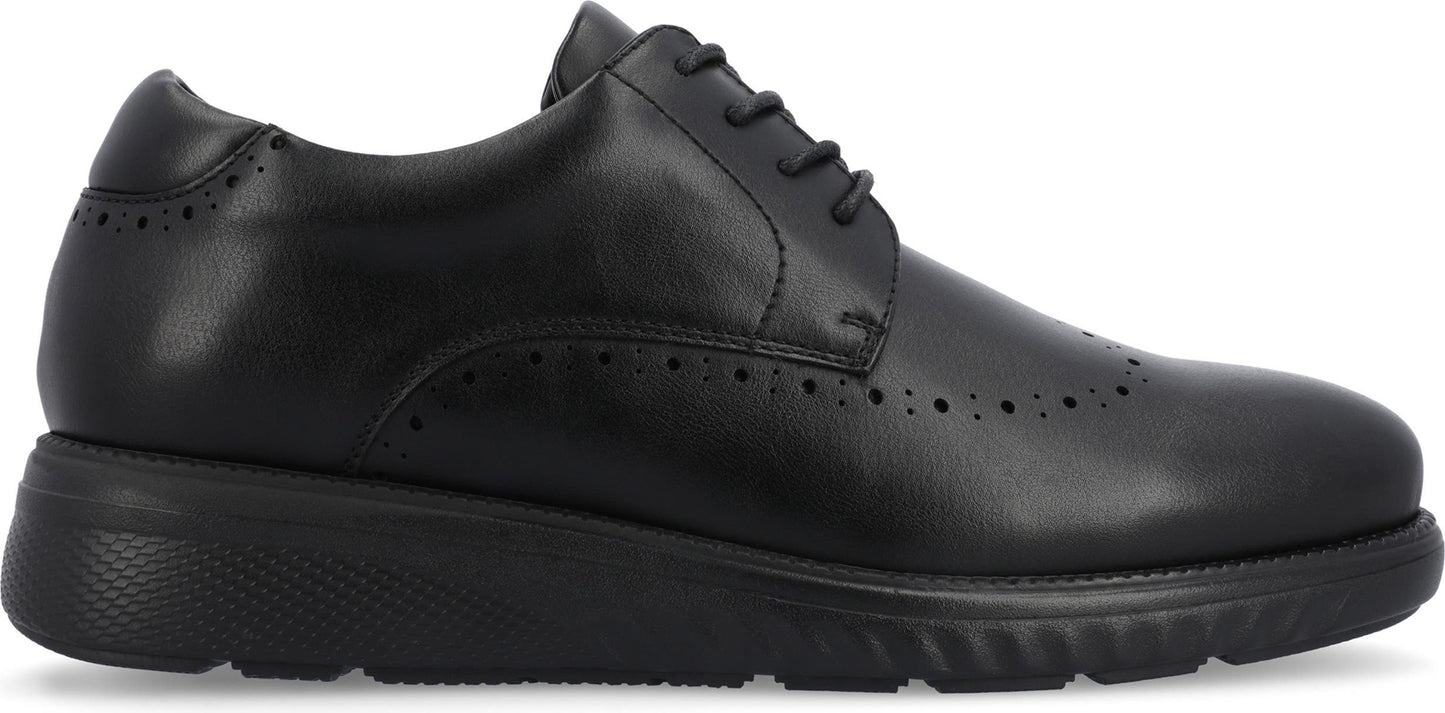 VANCE CO Ramos Wingtip Vegan Leather Derby Sneaker, Alternate, color, BLACK