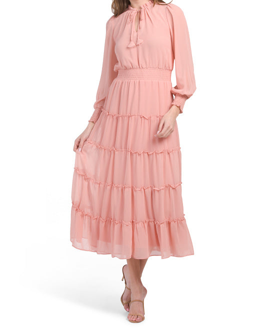 Long Sleeve Tiered Maxi Dress