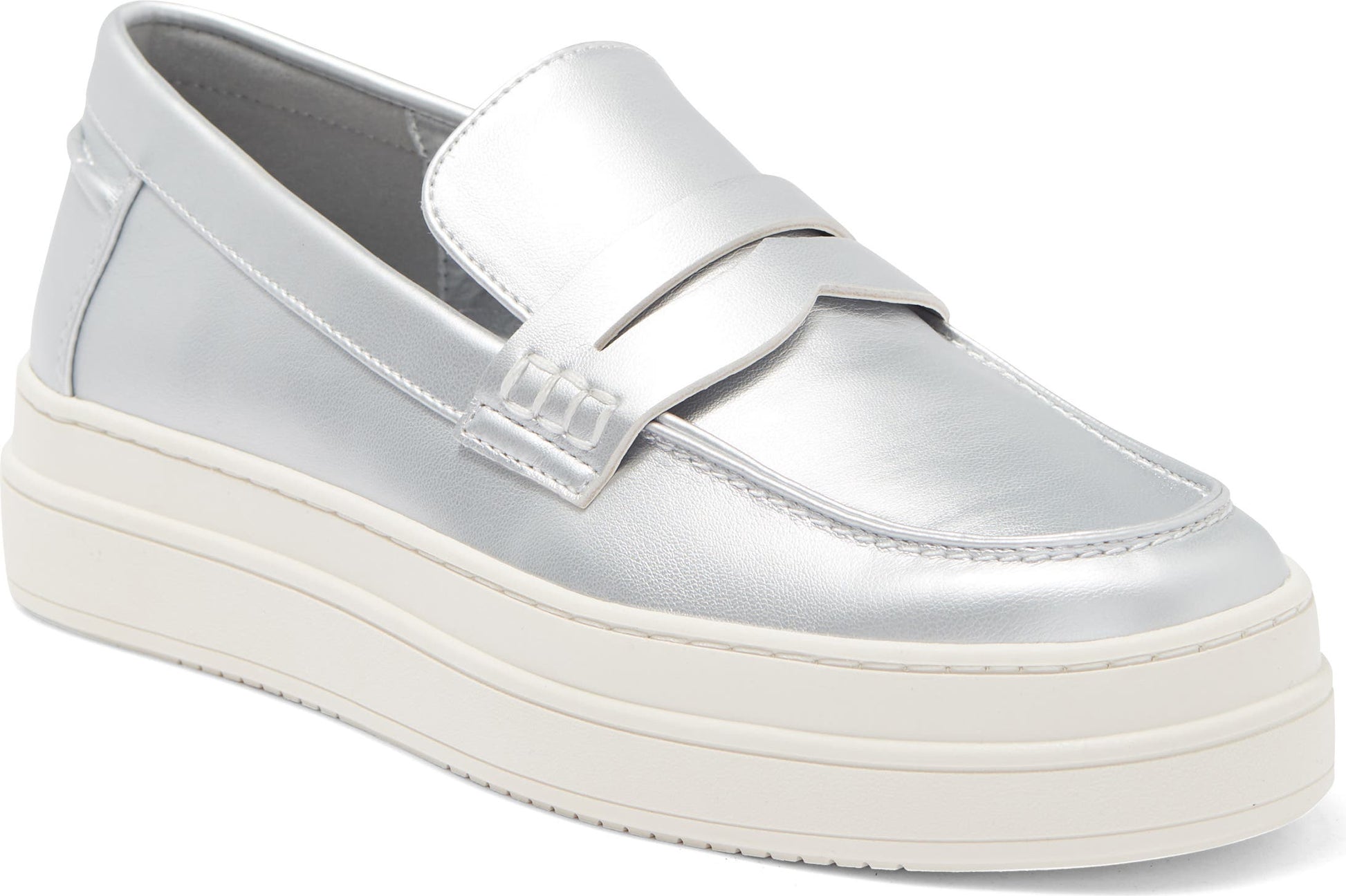 J/SLIDES NYC Noa Platform Loafer, Main, color, SILVER LUXE