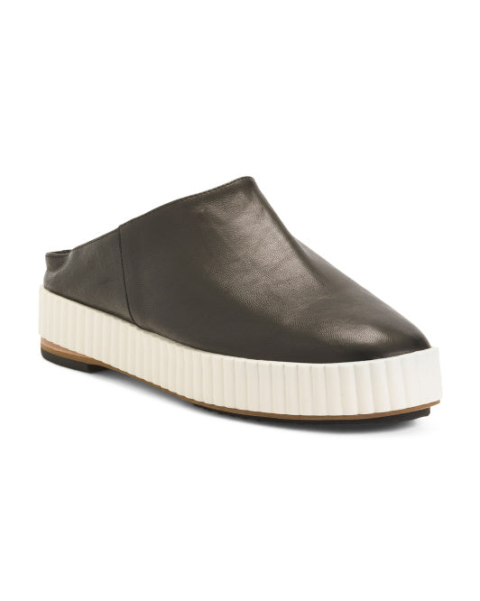 Leather Miller Platform Slip Ons