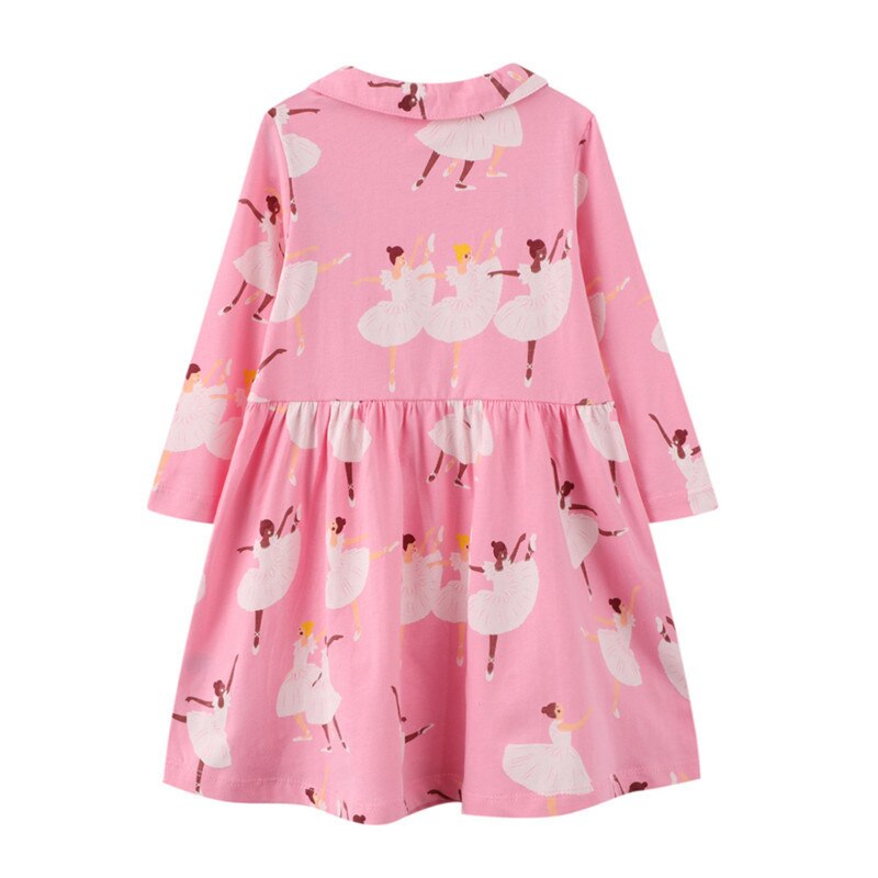 Jumping Meters Hot Selling Princess Girls Dresses Bag Print Fashion Children's Clothes Autumn Spring Baby Costume Long Sleeve