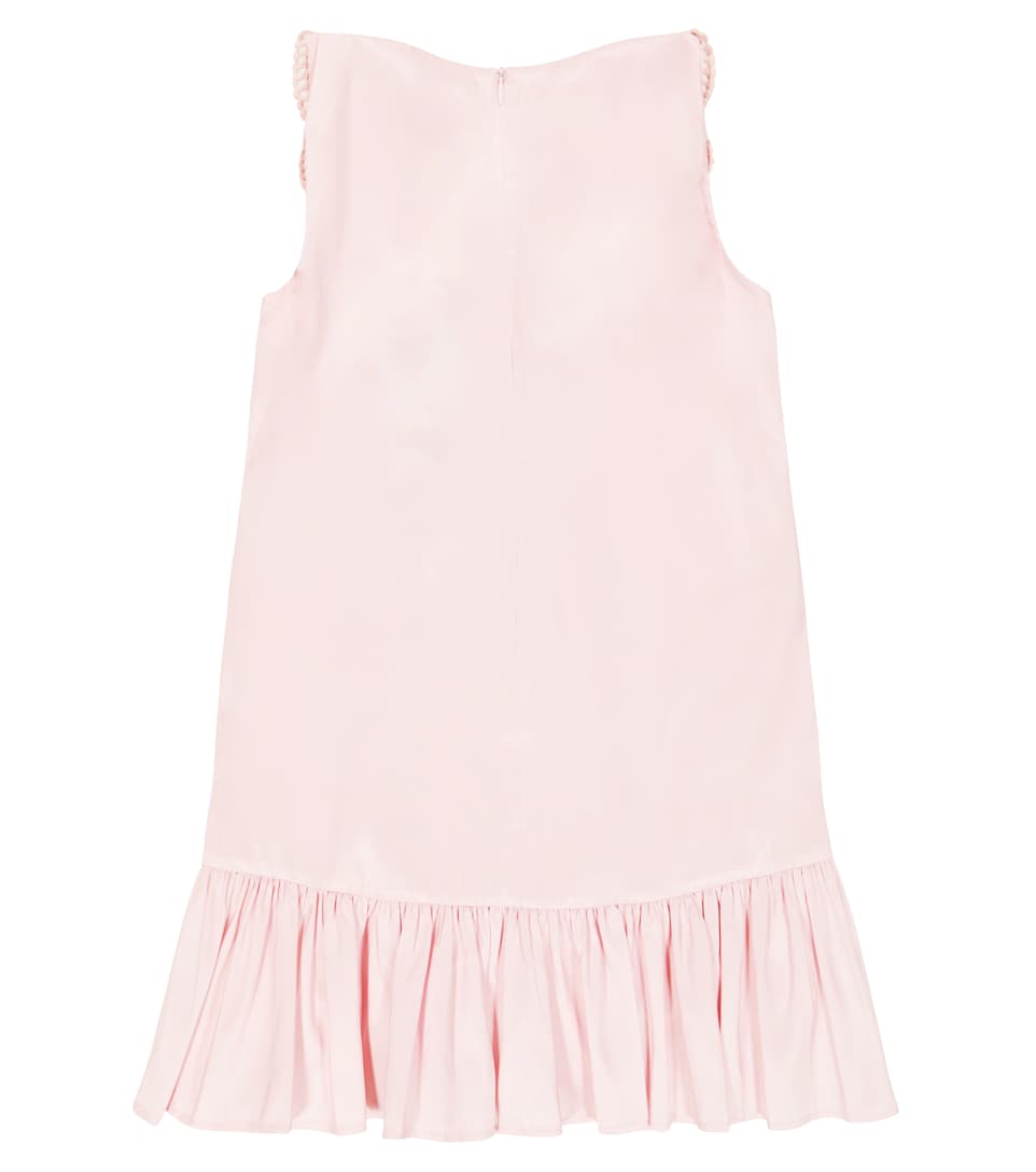 Self-Portrait Kids Guipure lace-trimmed taffeta dress