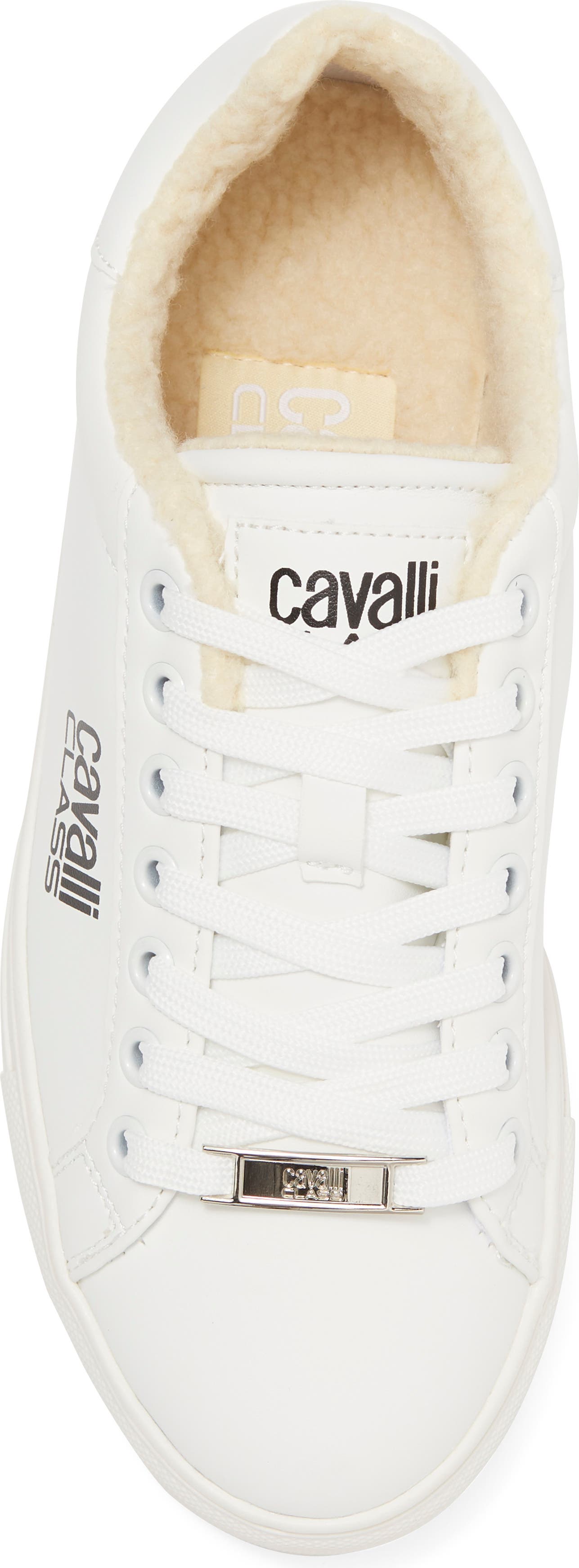 ROBERTO CAVALLI Fleece Lined Sneaker, Alternate, color, WHITE