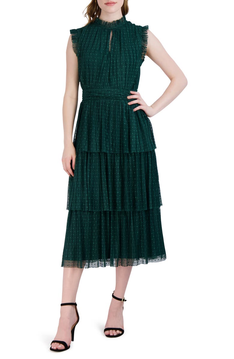 JULIA JORDAN Sleeveless Tiered Mesh Midi Dress – VinNews Recommendations