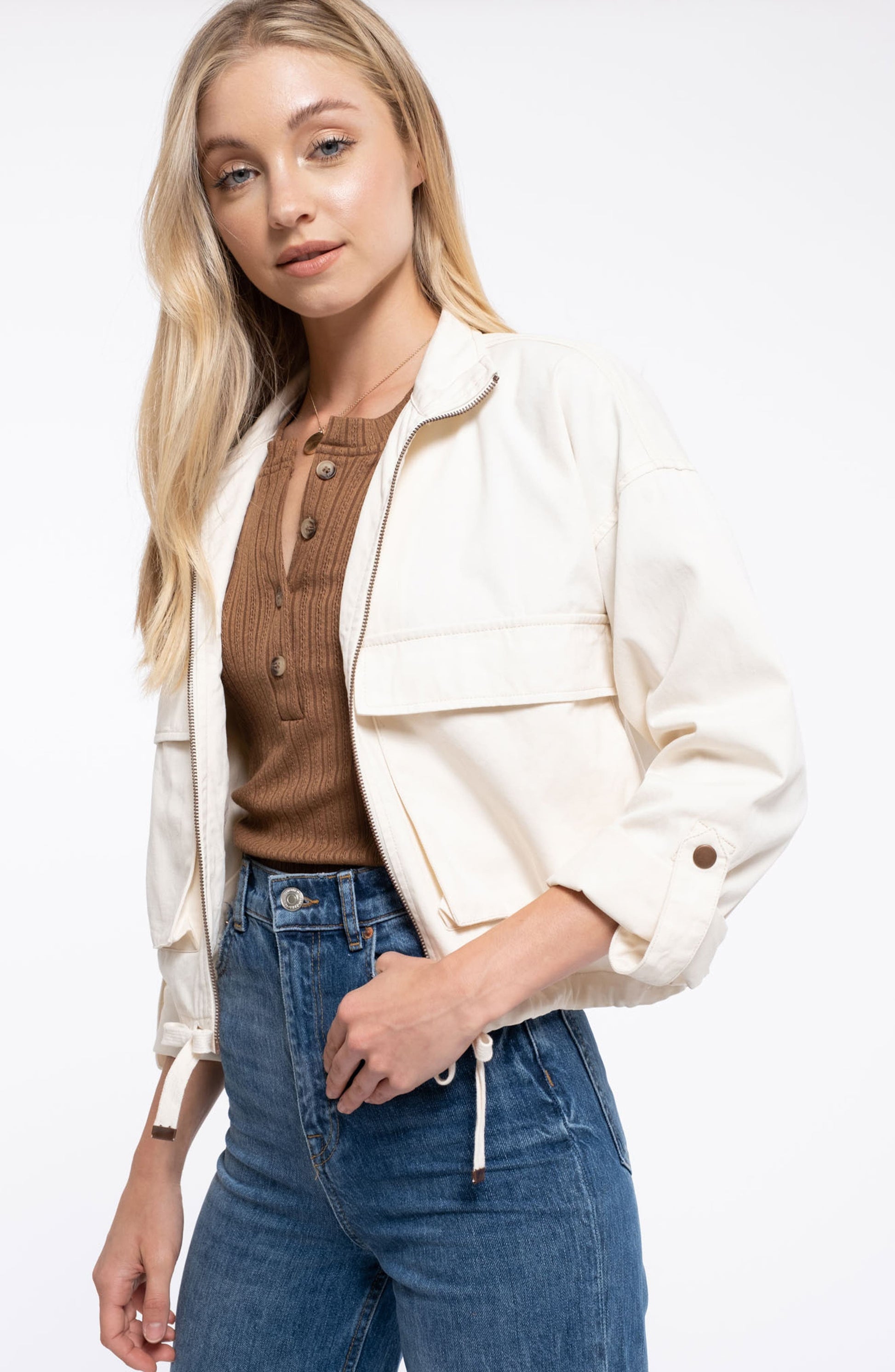 BLU PEPPER Oversized Utility Jacket, Alternate, color, IVORY