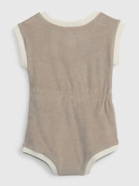 View large product image 2 of 3. Baby Towel Terry Shorty One-Piece