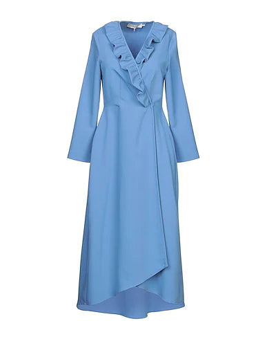 L' AUTRE CHOSE Midi dress Sky blue 75% Polyester, 23% Viscose, 2% Elastane