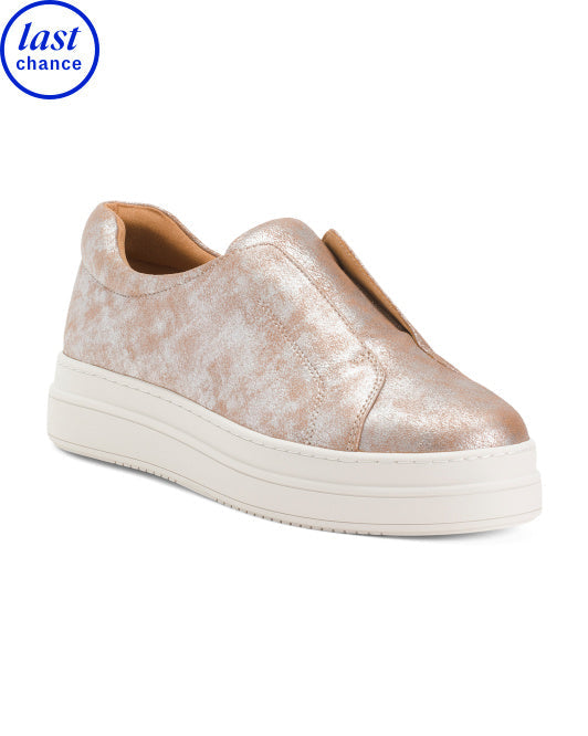 Suede Platform Slip On Sneakers