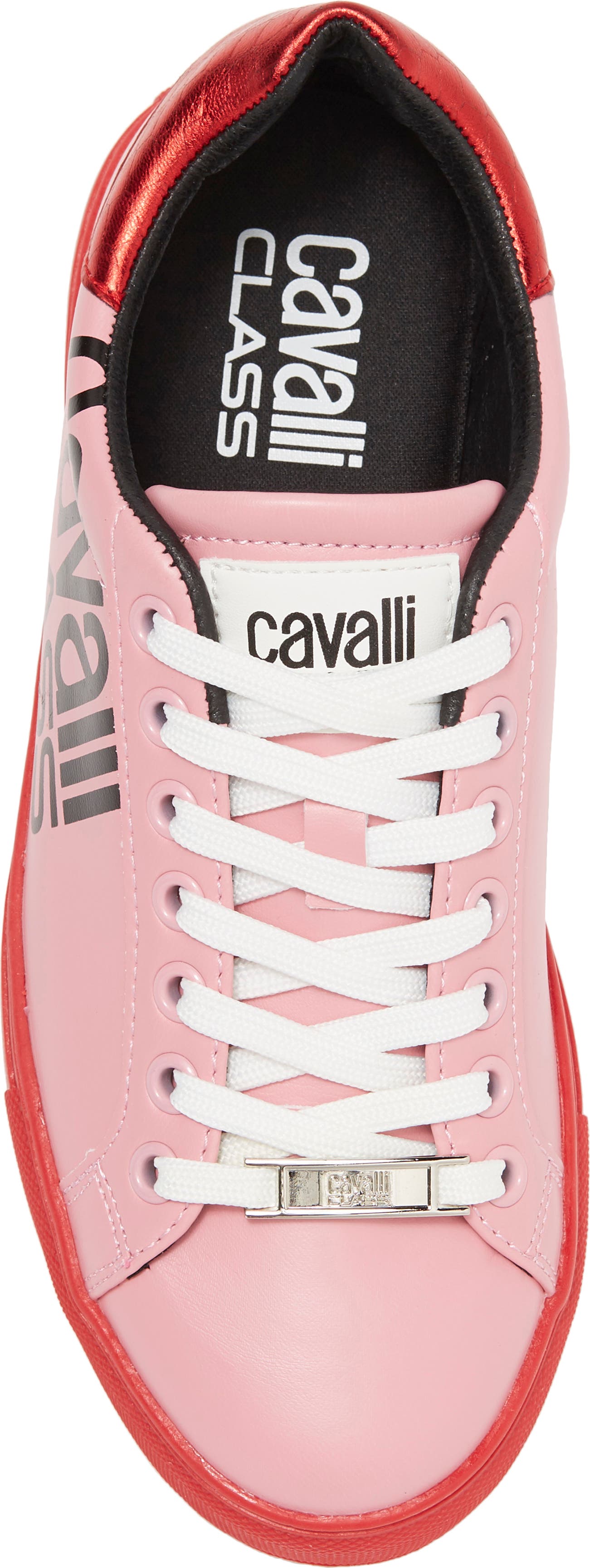 ROBERTO CAVALLI Logo Tennis Shoe, Alternate, color, PINK/ RED