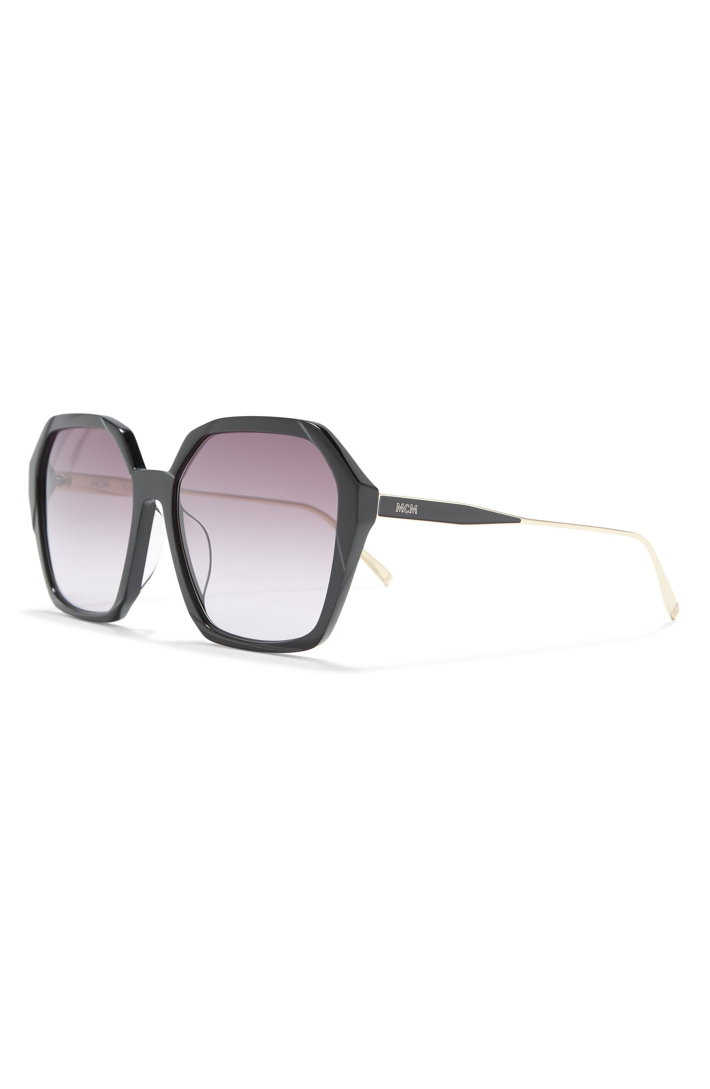 MCM 60mm Geometric Sunglasses, Alternate, color, BLACK