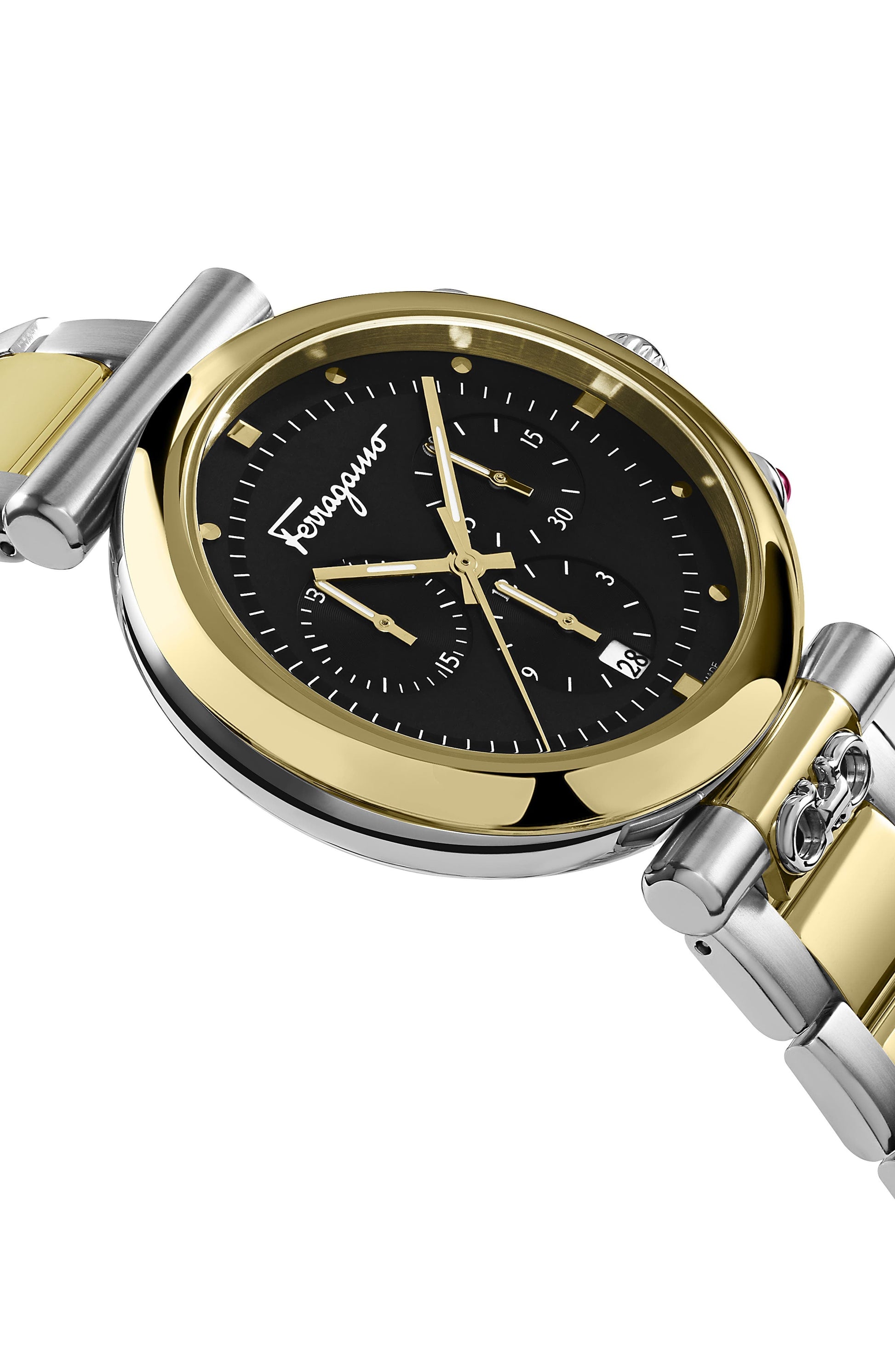 FERRAGAMO Salvatore Ferragamo Ora Chronograph Bracelet Watch, 40mm, Alternate, color, TWO TONE